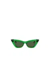 Bottega Veneta Eyewear Cat-eye Frame Sunglasses In Green