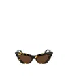 Bottega Veneta Tortoiseshell Pointed Cat-eye Sunglasses In Green