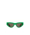 Bottega Veneta Eyewear Cat-eye Frame Sunglasses In Green