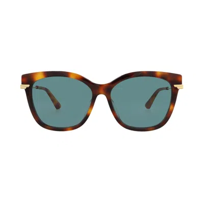 Pre-owned Bottega Veneta Cat Eye Sunglasses 'havana/gold/green' | Brown | Women's Size Onesize
