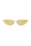 Bottega Veneta Recycled Acetate And Metal Cat-eye Sunglasses In Yellow & Brown