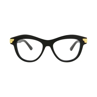 Pre-owned Bottega Veneta Cat Eye-frame Acetate Optical Frames 'black Transparent' | Women's Size Onesize