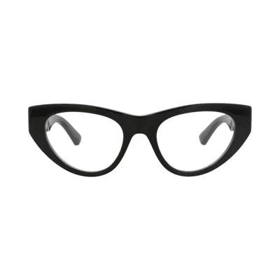 Pre-owned Bottega Veneta Cat Eye-frame Acetate Optical Frames 'black/transparent' | Women's Size Onesize