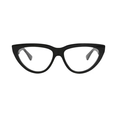 Pre-owned Bottega Veneta Cat Eye-frame Acetate Optical Frames 'black/transparent' | Women's Size Onesize