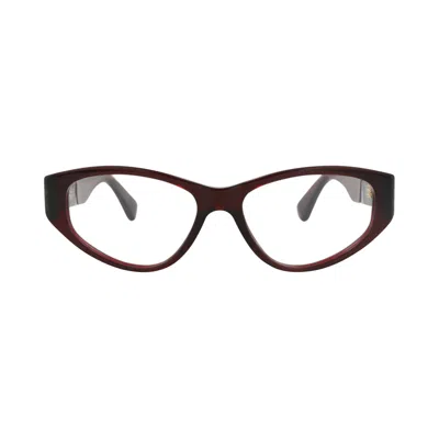 Pre-owned Bottega Veneta Cat Eye-frame Acetate Optical Frames 'burgundy/transparent' | Red | Women's Size Ones