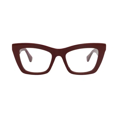 Pre-owned Bottega Veneta Cat Eye-frame Recycled Acetate Optical Frames 'burgundy/transparent' | Red | Women's