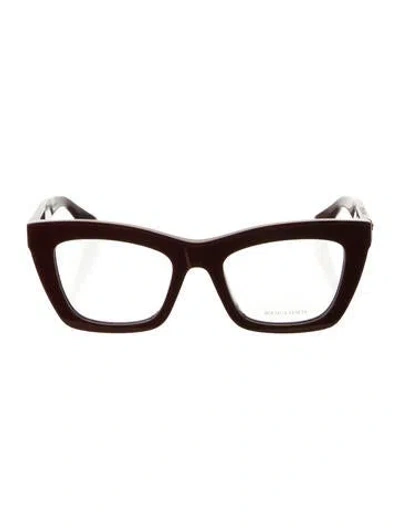 Pre-owned Bottega Veneta Cat-eye Eyeglasses In Burgundy