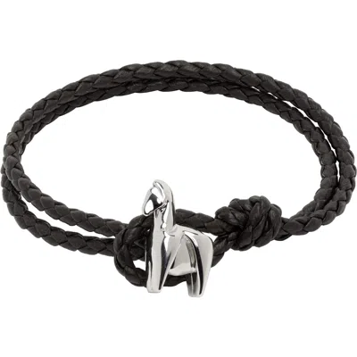 Bottega Veneta Cavallo Leather Bracelet In Black