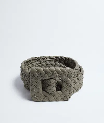 Bottega Veneta Foulard Belt In Gray