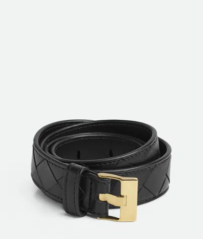 Bottega Veneta Braided Watch Belt In Black