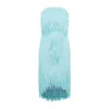 Bottega Veneta Sky Blue Fringed Midi Dress In Blue