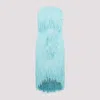 Bottega Veneta Sky Blue Fringed Midi Dress In Blue