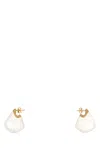 Bottega Veneta Ceramic And Silver Small Finn Earrings In White