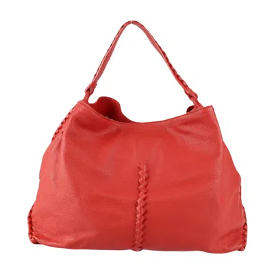 Bottega Veneta Cervo Red Leather Shoulder Bag ()