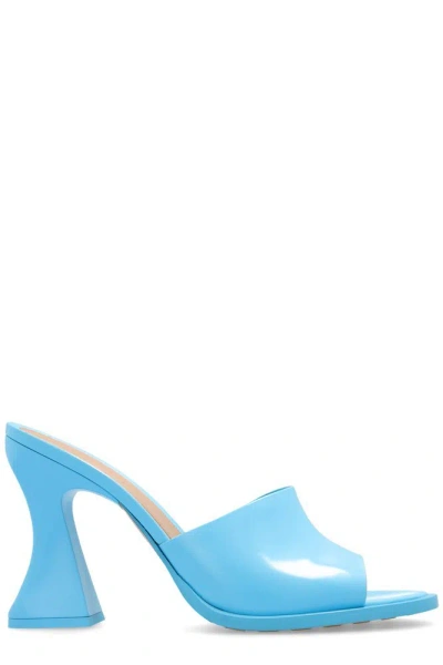Bottega Veneta 100mm Cha-cha Vinyl-heeled Mules In Blue