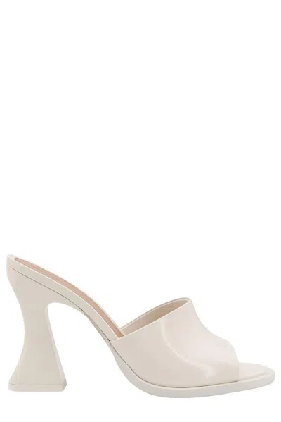 Bottega Veneta Cha-cha Patent-leather Sandals In White