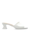Bottega Veneta Womens White Cha Cha Patent-leather Heeled Mules In White