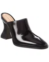 Bottega Veneta Womens Black Cha Cha 100 Leather Curved-heel Mules In Black