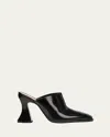Bottega Veneta Womens Black Cha Cha 100 Leather Curved-heel Mules In Black