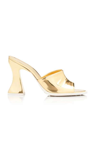 Bottega Veneta Cha-cha Metallic Leather Sandals In Gold