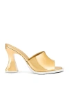 Bottega Veneta Cha Cha Metallic Mule Sandals In Gold & White