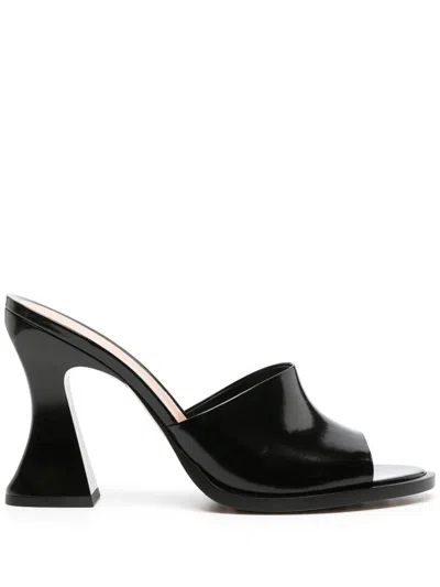 Bottega Veneta Cha-cha Patent Leather Mules In Black