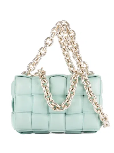 Pre-owned Bottega Veneta Chain Cassette Shoulder Bag In Blue