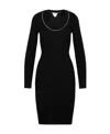 Bottega Veneta Chain-embellished Ribbed-cashmere Midi Dress In Black