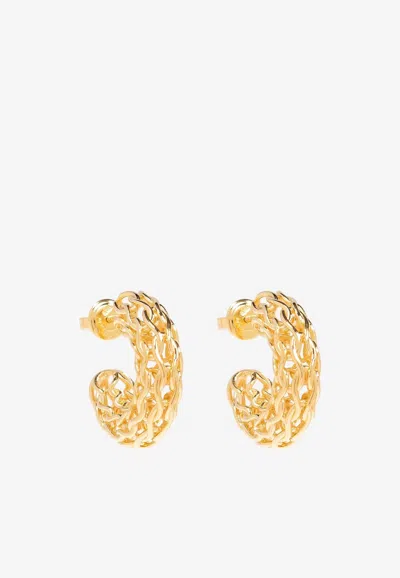 Bottega Veneta Chain Hoop Earrings In Gold
