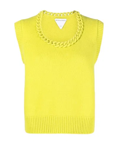 BOTTEGA VENETA BOTTEGA VENETA CROCHET CHAIN DETAILED RIBBED VEST