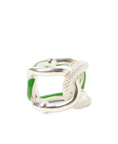 Bottega Veneta Chain Ring In White