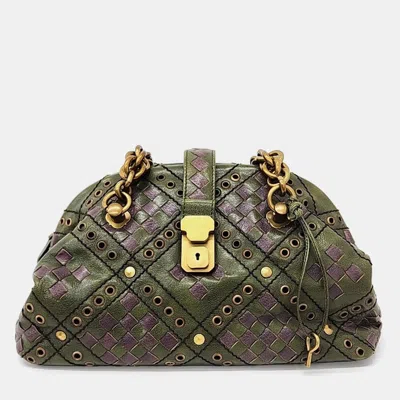 Pre-owned Bottega Veneta Chain Tote Bag In Green