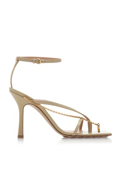 Bottega Veneta Chain-trimmed Lounge Leather Sandals In Neutral