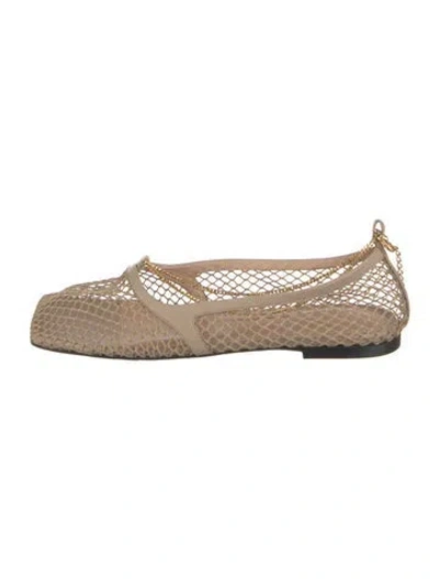 Pre-owned Bottega Veneta Chain-link Accents Ballet Flats W/ Tags In Neutral