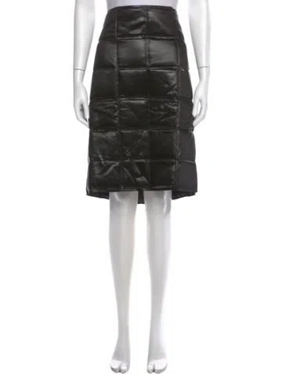 Pre-owned Bottega Veneta Chain-link Accents Midi Length Skirt In Black