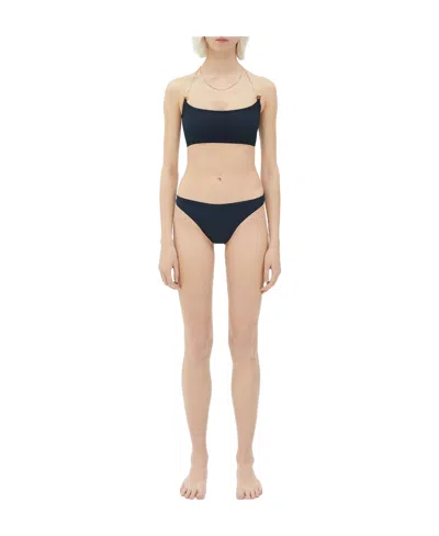 Bottega Veneta Chains Stretch Nylon Bikini In Blue