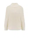Bottega Veneta Cream Stretch Cotton Blend Cardigan In White