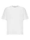 Bottega Veneta Chalk Cotton Jersey T-shirt With Intrecciato Patch In White