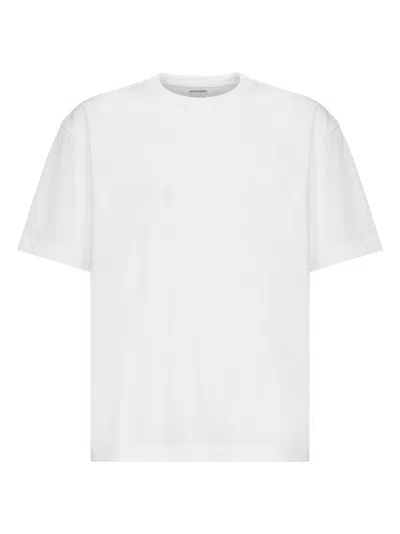 Bottega Veneta Chalk Cotton Jersey T-shirt With Intrecciato Patch In White