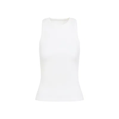 Bottega Veneta Chalk White Cotton Ribbed Tank Top