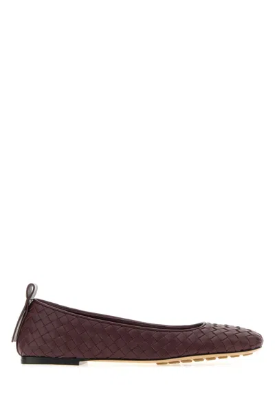 Bottega Veneta Charlotte Ballerina In Mahogany