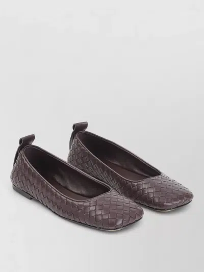 Bottega Veneta Charlotte Intrecciato Leather Ballet Flats In Burgundy