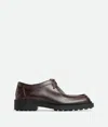 Bottega Veneta Round Toe Leather Lace-up Shoes For Men In Brown