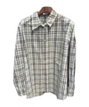 Bottega Veneta Checked Cotton Shirt In Gray