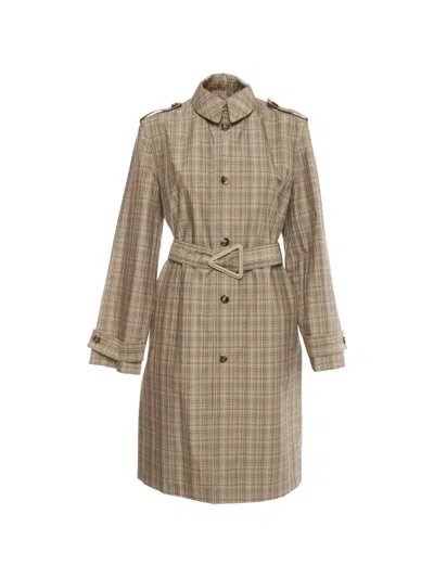 Pre-owned Bottega Veneta Check Coat In Brown
