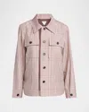 Bottega Veneta Check Long-sleeve Button-down Shirt In Multicolor