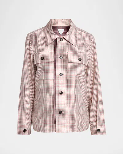 BOTTEGA VENETA CHECK LONG-SLEEVE BUTTON-DOWN SHIRT