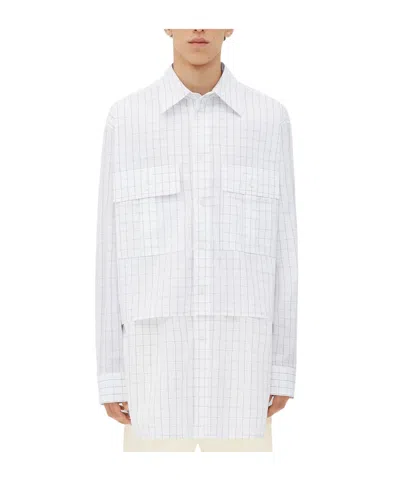 Bottega Veneta Check-pattern Layered Shirt In White