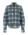 Bottega Veneta Check-printed Leather Flannel Shirt In Gray