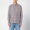 BOTTEGA VENETA CHECK PATTERN PRINTED LEATHER SHIRT